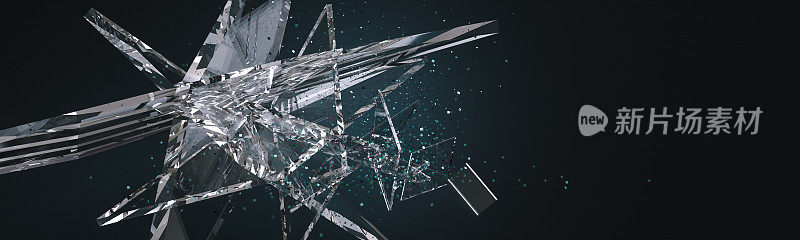 碎玻璃抽象背景- 3D渲染-插图